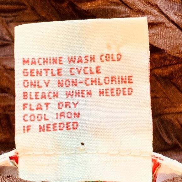 Toffee & Apple Mixed-Pattern Crinkle V-Neck Blouse XL Metallic Brown #34A - Picture 6 of 6